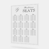 Modern zwart-wit monogram Script Trouwstoel Acryl Bord (Hoek)