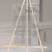 Modern zwart-wit monogram Script Trouwstoel Acryl Bord