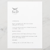 Modern zwart-wit monogram trouwmenu menu (Voorkant)