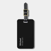 Modern zwart-wit naam adres Bagagelabel (Voorkant verticaal)