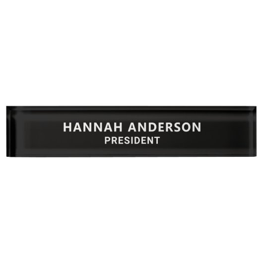 Modern zwart-wit naambordje (Voorkant)