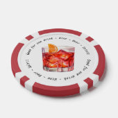 Modern Zwart Wit Negroni Drink Voucher Bruiloft Poker Chips (Enkel)