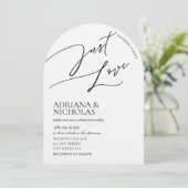 Modern Zwart Wit Niets Fancy Alleen Liefde Trouwen Kaart (Staand voorkant)