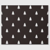 Modern Zwart Wit Nordic Christmas Tree Patroon Cadeaupapier (Vlak)