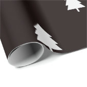 Modern Zwart Wit Nordic Christmas Tree Patroon Cadeaupapier (Rol Hoek)