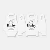 Modern Zwart Wit OH Baby shower Bedankdoosjes (Uitgevouwen)