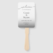 Modern Zwart-wit Ombre bruiloft programma Handwaaier (Voorkant)