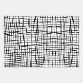 Modern zwart-wit omheind ontwerp inpakpapier vel (Voorkant)