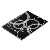 Modern zwart-wit ontwerp met overlappende cirkels notitieboek (Linkerzijde)