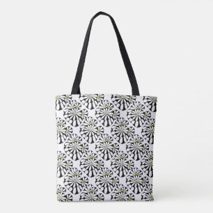 Modern zwart-wit ontwerp tote bag