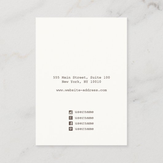 Modern zwart wit oorscherm visitekaartje (Achterkant)