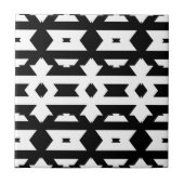Modern zwart-wit op Art Geometric Pattern Tegeltje (Voorkant)