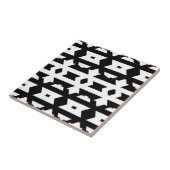 Modern zwart-wit op Art Geometric Pattern Tegeltje (Zijkant)