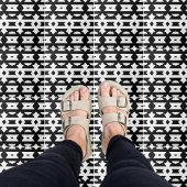 Modern zwart-wit op Art Geometric Pattern Tegeltje