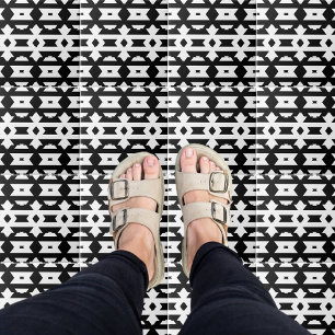 Modern zwart-wit op Art Geometric Pattern Tegeltje