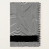 Modern zwart-wit op art notitieboek (Achterkant)