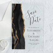 Modern zwart-wit opslaan Datum Acryl Uitnodigingen