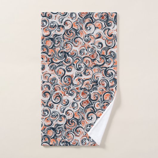 Modern zwart wit Oranje Abstract patroon Bad Handdoek (Handdoek)