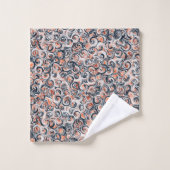 Modern zwart wit Oranje Abstract patroon Bad Handdoek (Wasdoekje)