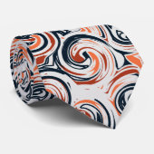Modern zwart wit Oranje Abstract patroon Stropdas (Opgerold)