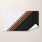 Modern zwart wit Oranje striped patroon Bad Handdoek (Handdoek)