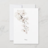 Modern zwart-wit orchidee bruiloft RSVP Kaartje (Achterkant)