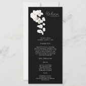 Modern Zwart Wit Orchideeën Bloemen Huwelijk Progr (Voorkant)