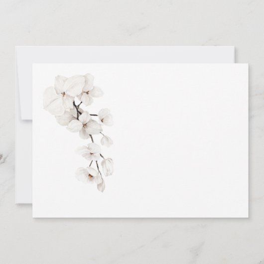 Modern zwart wit orchideeën bloemig Baby shower Bedankkaart (Achterkant)