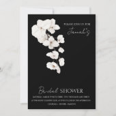 Modern zwart-wit orchideeën Vrijgezellenfeest Kaart (Voorkant)