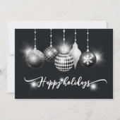 Modern zwart-wit Ornamenten Xmas Business Feestdagenkaart (Voorkant)