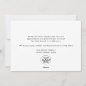 Modern zwart-wit Ornamenten Xmas Business Feestdagenkaart (Achterkant)