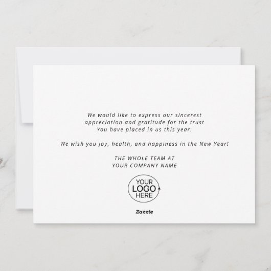 Modern zwart-wit Ornamenten Xmas Business Feestdagenkaart (Achterkant)