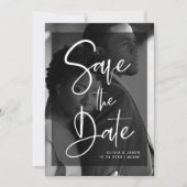 Modern zwart-wit overlay | Foto Save The Date (Voorkant)