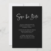 Modern zwart-wit overlay | Foto Save The Date (Achterkant)