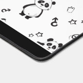 Modern zwart-wit panda patroon bureaumat (Hoek)