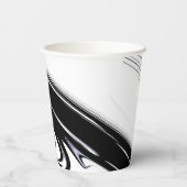 Modern zwart-wit papieren bekers (Achterkant)
