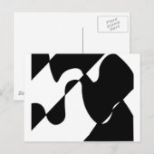 Modern zwart-wit patroon briefkaart (Voorkant / Achterkant)