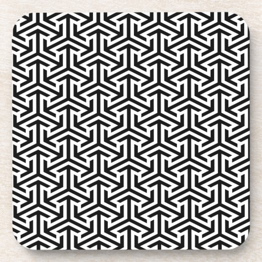 modern zwart-wit patroon drankjes onderzetter (Voorkant)