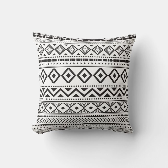 modern zwart-wit patroon kussen (Voorkant)