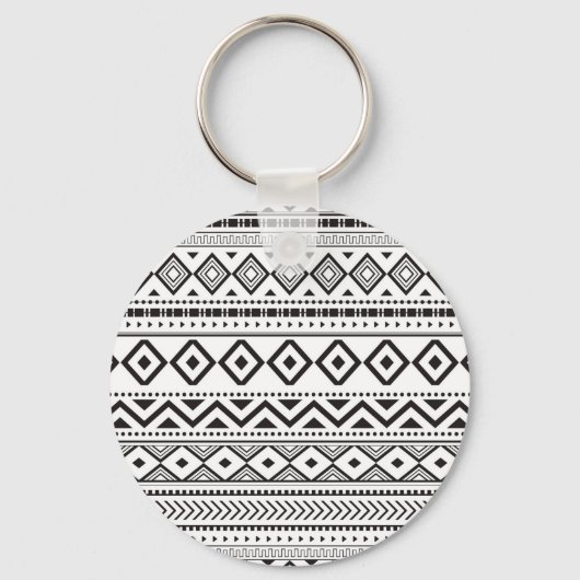 modern zwart-wit patroon sleutelhanger (Voorkant)