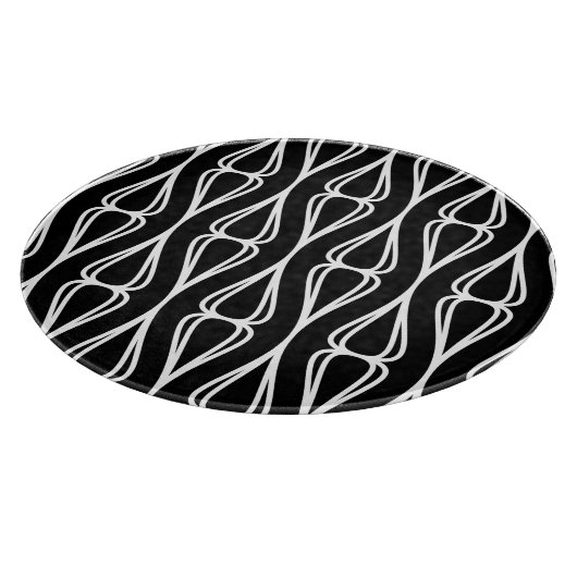 Modern zwart wit patroon snijplank (Hoek)