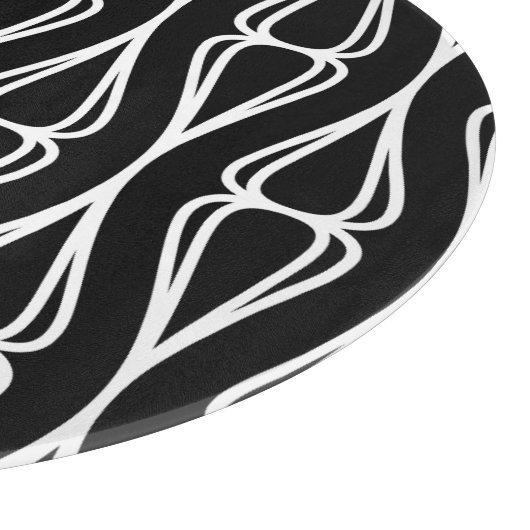 Modern zwart wit patroon snijplank (Hoek)