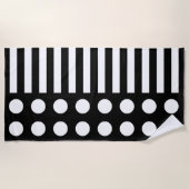 Modern zwart-wit patroon strandlaken (Voorkant)