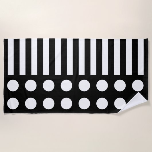 Modern zwart-wit patroon strandlaken (Voorkant)