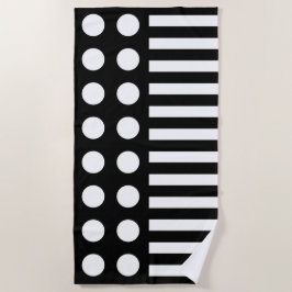 Modern zwart-wit patroon strandlaken