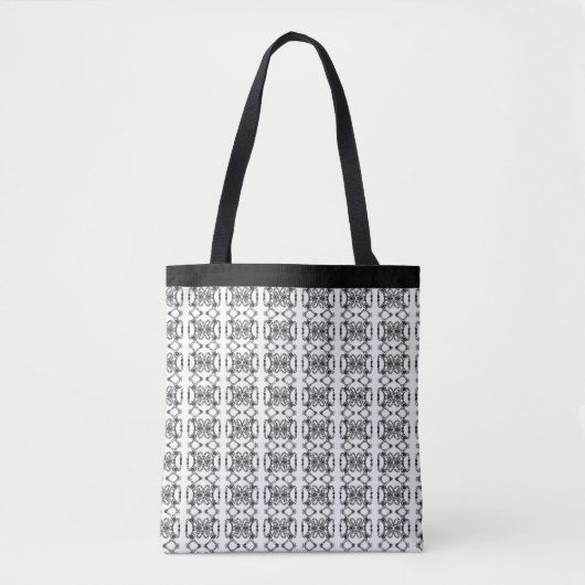 Modern zwart-wit patroon tote bag (Voorkant)