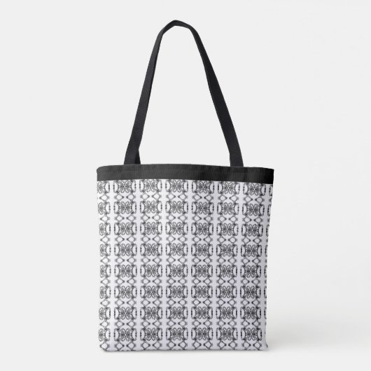 Modern zwart-wit patroon tote bag (Achterkant)
