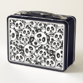 Modern zwart-wit patroon van een knuffel panda (Achterkant)