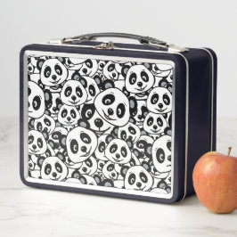 Modern zwart-wit patroon van een knuffel panda