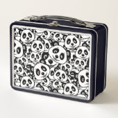 Modern zwart-wit patroon van een knuffel panda (Voorkant)